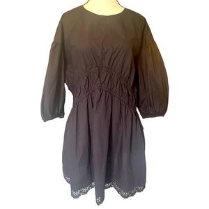 Zara Black Dress with Lace Hem